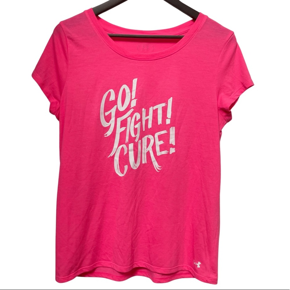 Under Armour Women's Pink Breast Cancer Awareness Athletic T-Shirt Medium